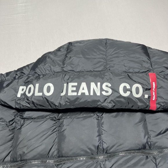Polo Jeans Co Ralph Lauren Jacket Mens Medium Reversible Down Puffer Winter Coat - Picture 3 of 16